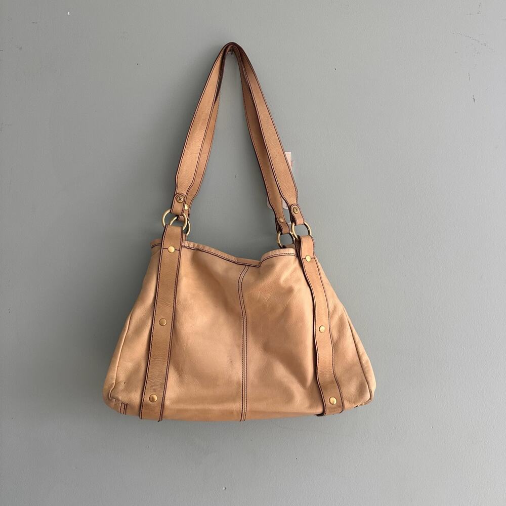 Hobo Genuine Leather Pinion Magnetic Close Shoulder Bag